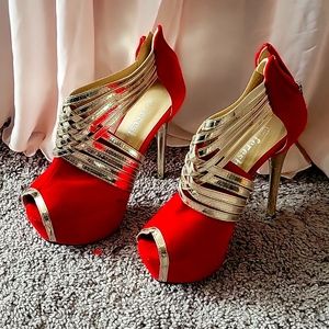 Fereshte red and gold heels